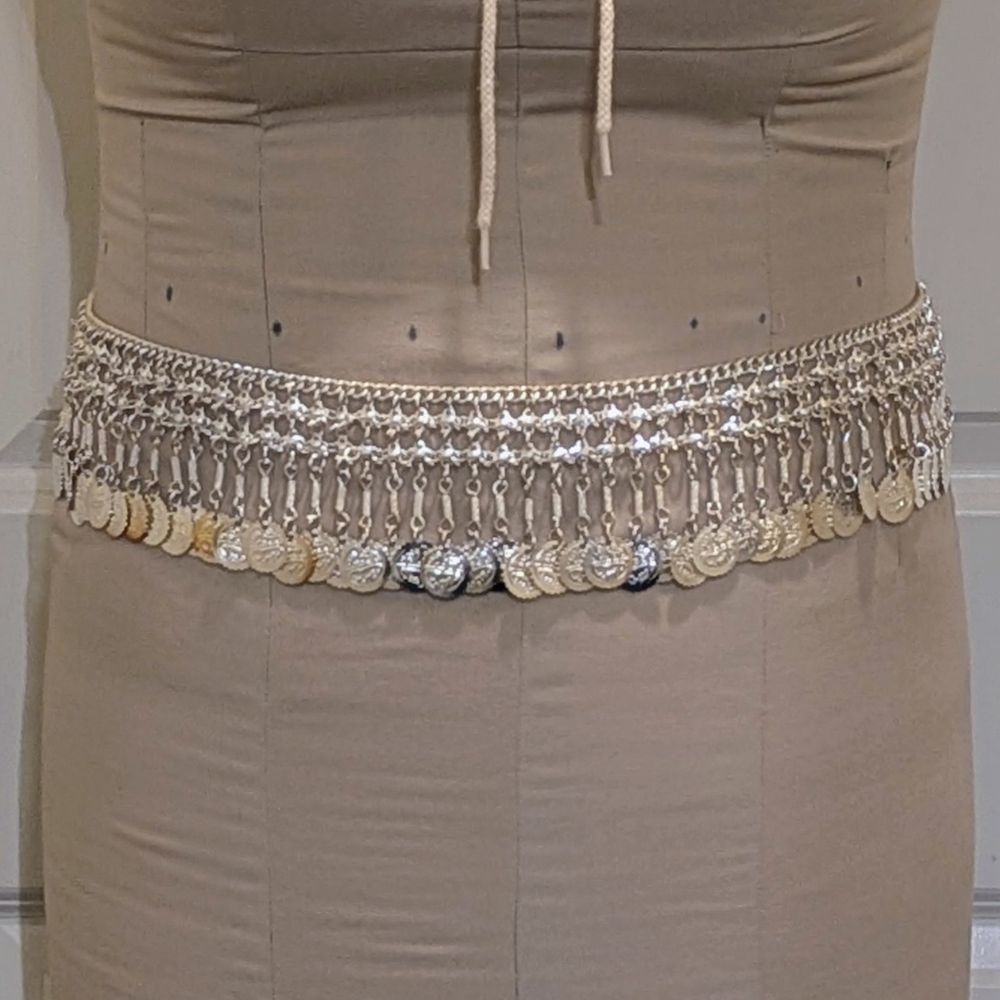 Mixed Metal Coin Chain Hip Belt - Women Accessories